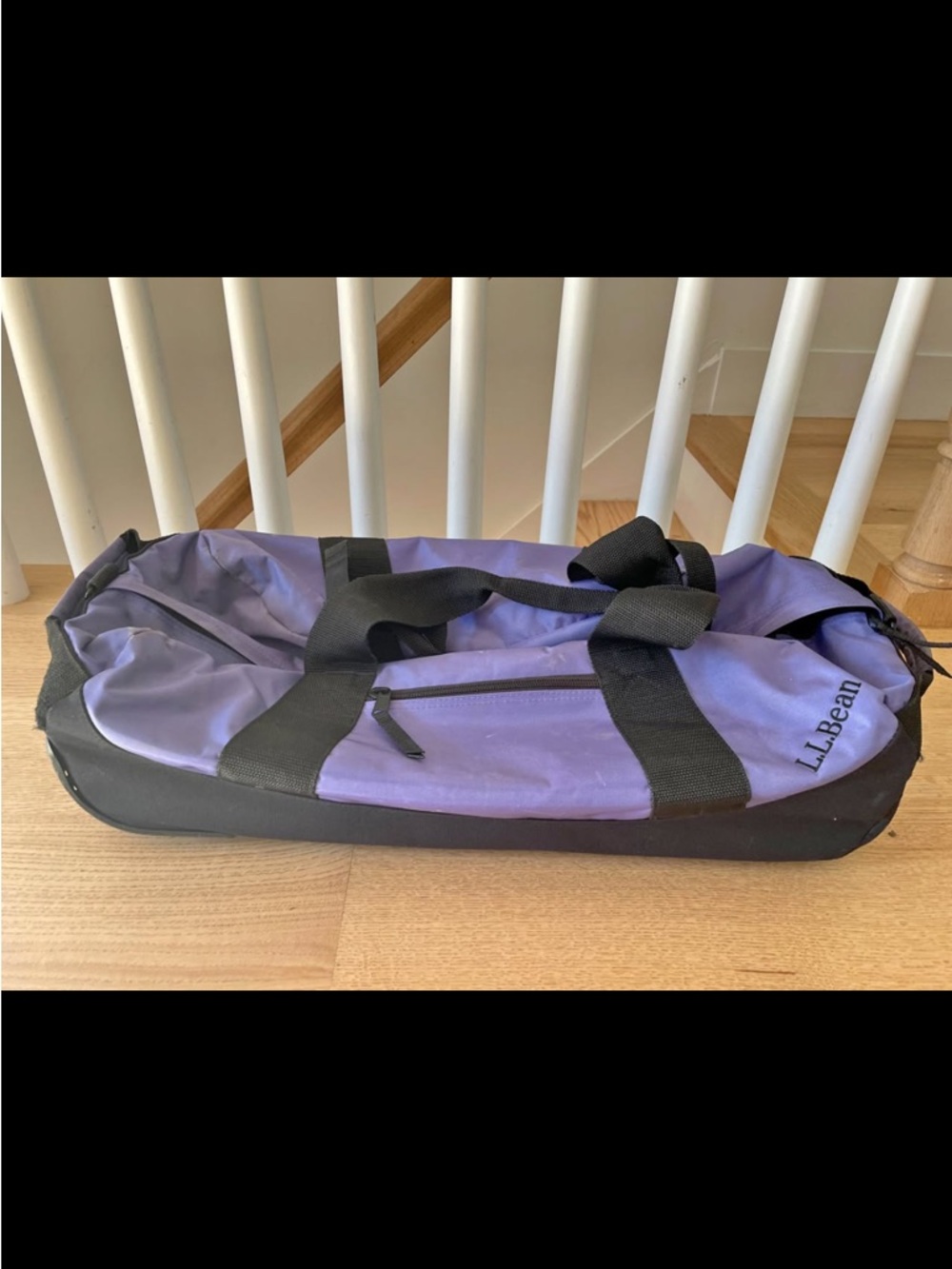 L.L. Bean Purple Duffel Bag with Black Accents